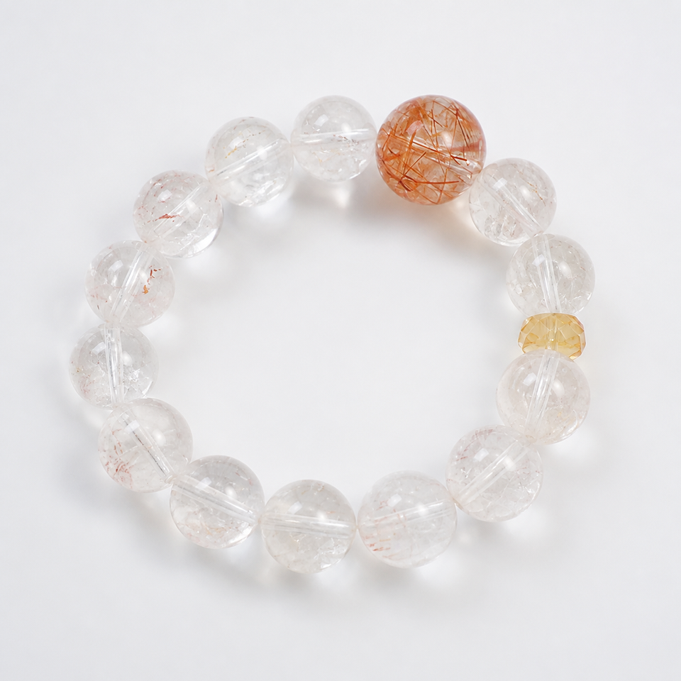 Natural Pink Azeztulite Bracelet — product image 1