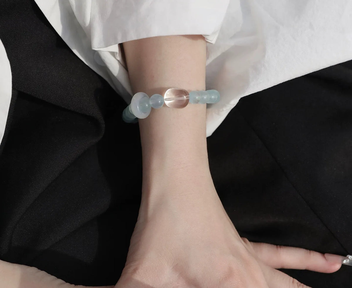 Aquamarine & Clear Quartz Bracelet — product image 1
