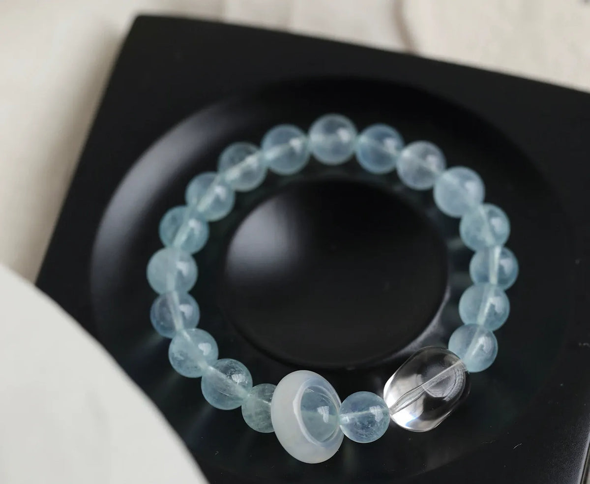Aquamarine & Clear Quartz Bracelet — product image 2