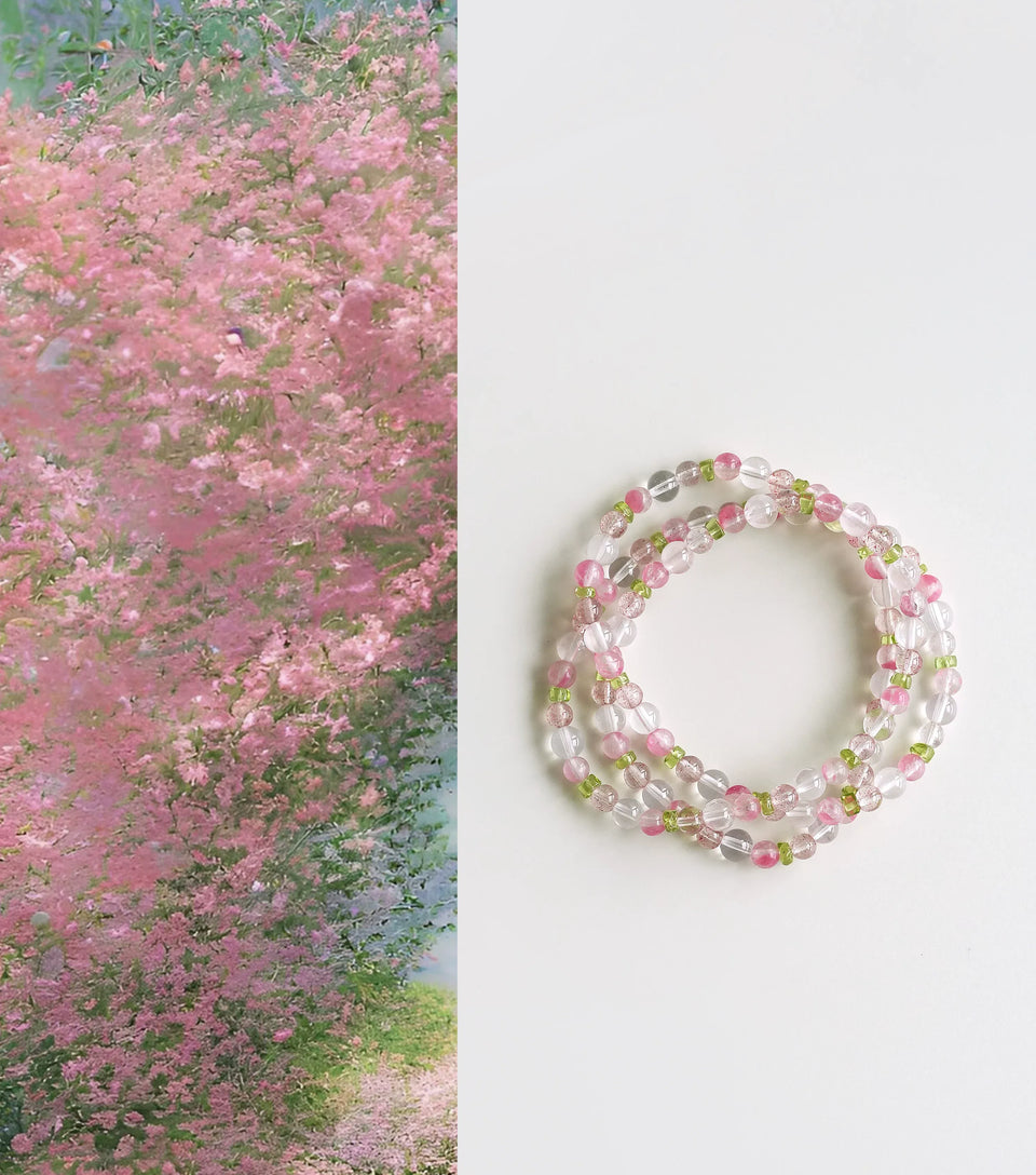 Xunhua Rhodonite, Rose Quartz & Peridot Convertible Bracelet — product image 1