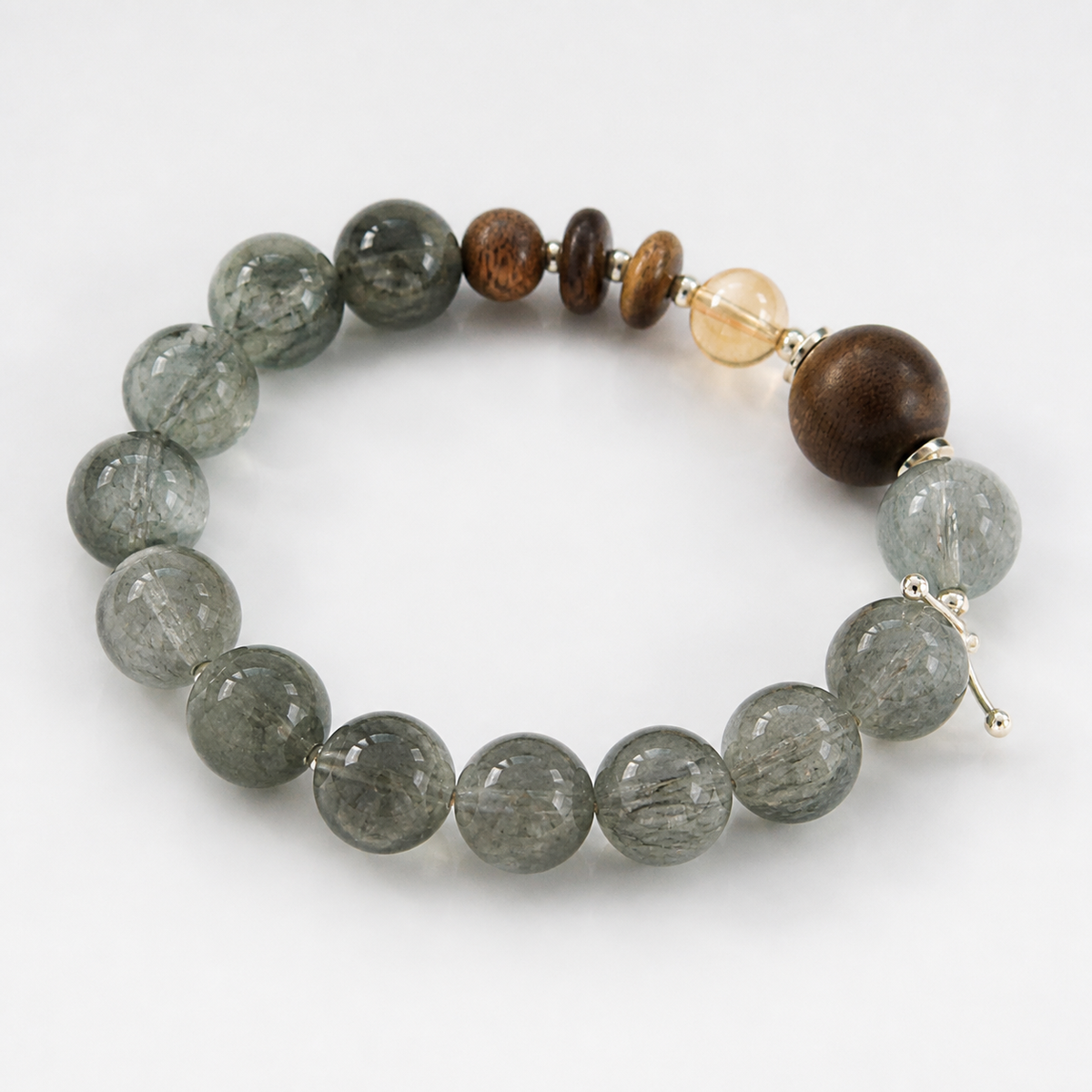 Lüyi Green Rutilated Quartz & Agarwood Bracelet — product image 1