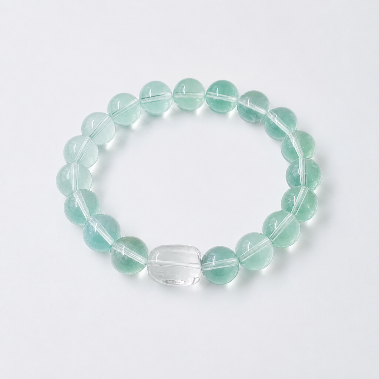 Spring Bloom Green Fluorite & Clear Quartz Bracelet — product image 1
